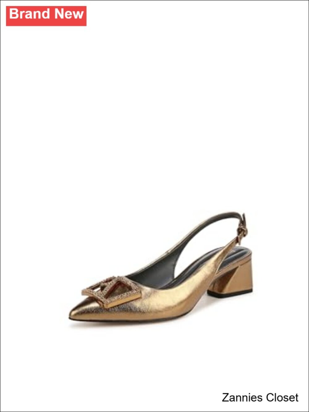 ✨ Franco Sarto Women's Slingback Pump Pointed Toe Block Heel Leather